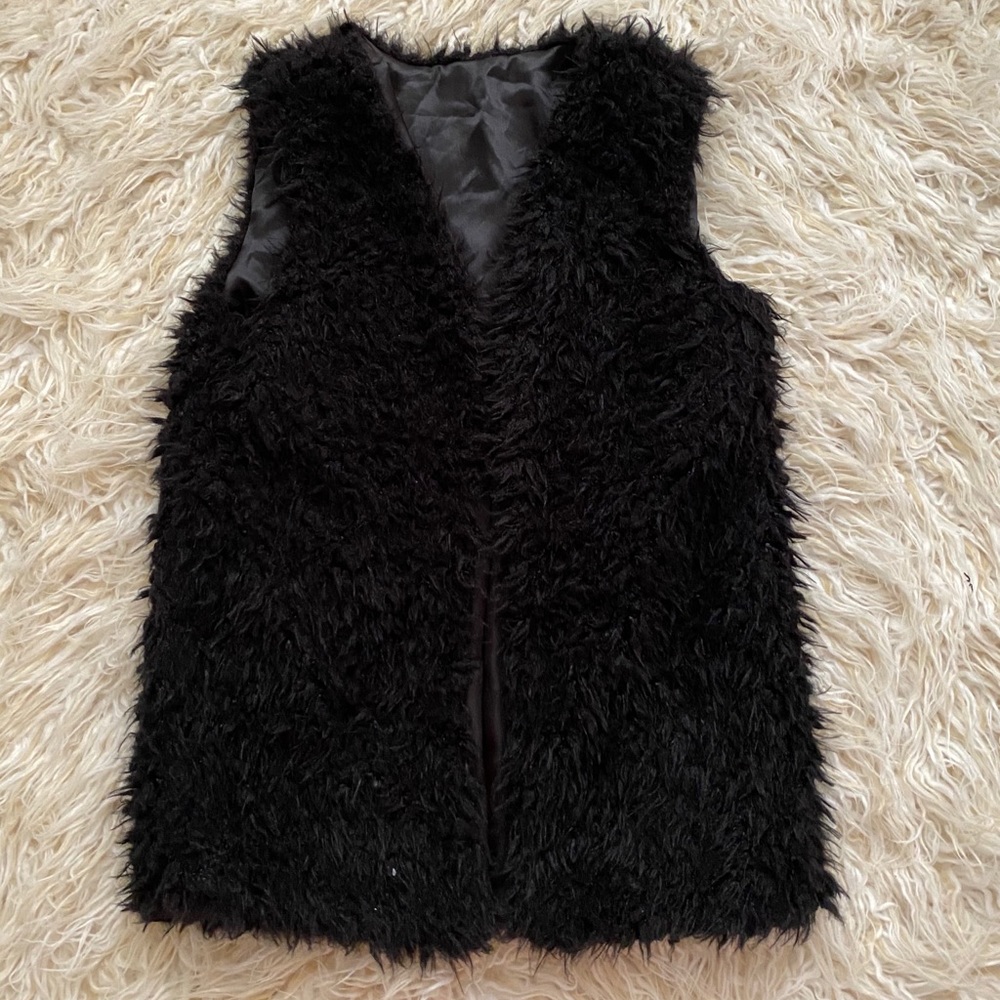 Black Fur Vest
